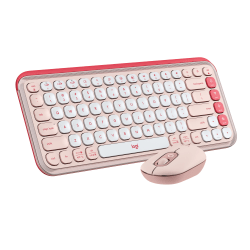 Logitech POP Icon Combo - Keyboard and mouse set - wireless - Bluetooth LE - QWERTY - English - rose, off-white