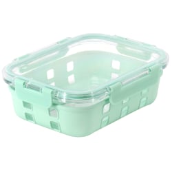 Martha Stewart Glass Container With Snap On Lid, 35 Oz, Mint