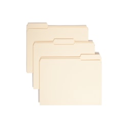 Smead® Reinforced Tab File Folders, Letter Size, 1/3 Cut, Manila, Box Of 100