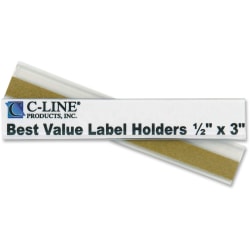 C-Line 87607 Removable Adhesive Label Holder - 0.5" x 3" - 50 / Pack"