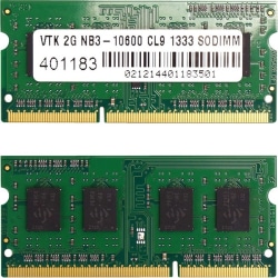 VisionTek 2 x 2GB PC3-10600 DDR3 1333MHz 240-pin DIMM Memory Module - 4 GB (2 x 2GB) - DDR3-1333/PC3-10600 DDR3 SDRAM - 1333 MHz - CL9 - 1.50 V - Non-ECC - Unbuffered - 204-pin - SoDIMM - Lifetime Warranty