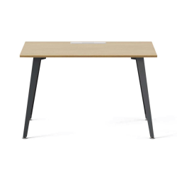 Branch Furniture Office Desk, 48" x 24", Woodgrain/Charcoal