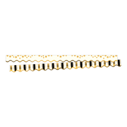 Barker Creek Scalloped-Edge Border Strips, 2 1/4" x 36", Gold Coins, Pre-K To College, Pack Of 26