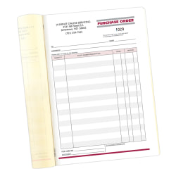 Custom Carbonless Business Forms, Pre-Formatted, Purchase Order Book, 5 3/4" x 8 1/2", 2-Part, 50 Sets per Book, 2 Books per Box