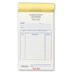 Custom Pre-Formatted 2-Part Business Forms, Multi-Purpose Sales Book, 4 1/4" x 7", White/Canary, 50 Sets Per Book, Box Of 10 Books