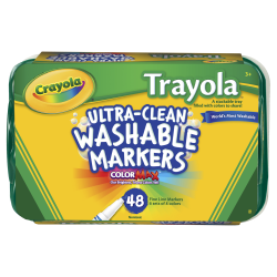 Crayola® Trayola™ Washable Markers Set, Fine Tip, Assorted Colors, Box Of 48