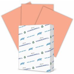 Hammermill® Super-Premium Color Copy Paper, 1 Ream, Salmon, Letter (8.5" x 11"), 500 Sheets Per Ream, 20 Lb, 30% Recycled