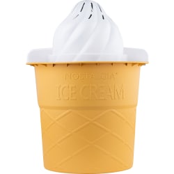 Nostalgia 4-Quart Swirl Cone Ice Cream Maker, Vanilla White