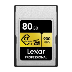 Lexar® GOLD Series Professional CFexpress Class 4 Type-A Compact Flash Memory Card, 80GB, LCAGOLD080G-RNENG