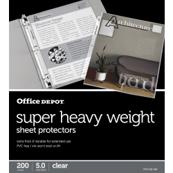 Office Depot® Brand Super Heavyweight Sheet Protectors, 8-1/2" x 11", Clear, Box Of 200