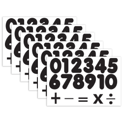 Ashley Productions Die-Cut Magnetic, 1.75", Black Number Set, 32 Pieces Per Pack, Set Of 6 Packs