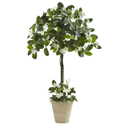 Nearly Natural Stephanotis Topiary 36"H Artificial Plant With Planter, 36"H x 23"W x 23"D, Green