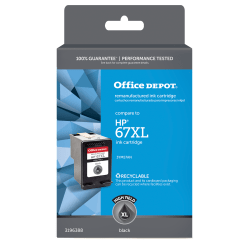 Office Depot® Brand Remanufactured High-Yield Black Ink Cartridge Replacement For HP 67XL