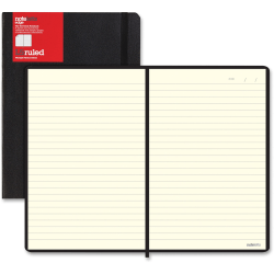 Letts Of London® L5 Ruled Notebook, 9" x 6", 96 Sheets, Black