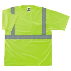 Ergodyne GloWear 8289-ECO Class 2 Hi-Vis T-Shirt, Large, 100% Recycled, Lime