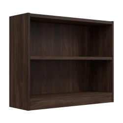 Bush Furniture Universal Small 30"H 2 Shelf Bookcase, Black Walnut, Standard Delivery