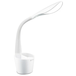OttLite® LED Desk Space Organizer Lamp, Adjustable Height, 24-3/4"H, White Shade/White Base