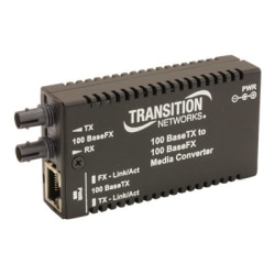 Transition Networks Stand-Alone Mini Fast Ethernet Media Converter - Fiber media converter - 100Mb LAN - 100Base-TX, 100Base-X - RJ-45 / SFP (mini-GBIC)