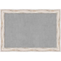 Amanti Art Magnetic Bulletin Board, Aluminum/Steel, 41" x 29", Alexandria White Wash Wood Frame