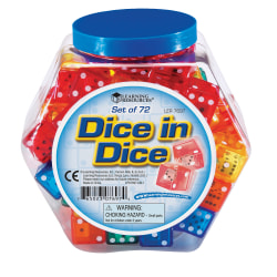 Learning Resources® Dice, Assorted Colors, Grades Pre-K - 5, Pack Of 72