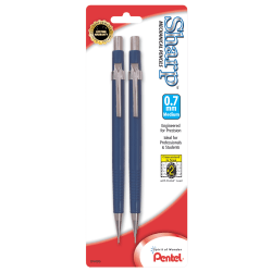 Pentel® Sharp™ Mechanical Pencil, 0.7mm, #2 Lead, Blue Barrel, Pack Of 2