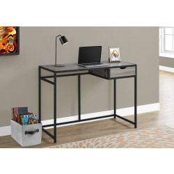 Monarch Specialties Metal Computer Desk, Black/Dark Taupe