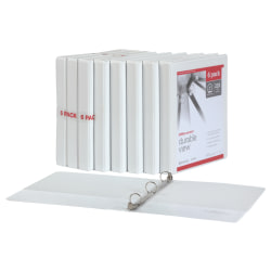 Office Depot Round Ring Binders, 8-1/2"L x 11"W, 225 Pages, White, Pack Of 12