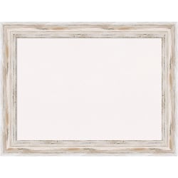 Amanti Art Cork Bulletin Board, 33" x 25", White, Alexandria White Wash Wood Frame