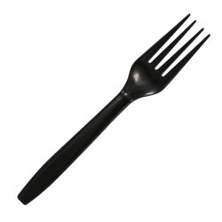 Highmark® Plastic Utensils, Full-Size Forks, Black, Box Of 1,000 Forks