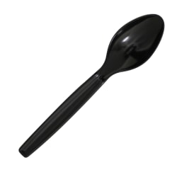 Highmark® Plastic Utensils, Full-Size Spoons, Black, Box Of 1,000 Spoons
