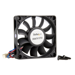 StarTech.com Replacement 70mm Ball Bearing CPU Case Fan - TX3 Connector - Case fan - 70 mm - black - Add additional chassis cooling with a 70mm ball bearing fan - pc fan - computer case fan - 70mm fan - tx3 fan - 3 pin case fan