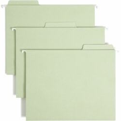 Smead® FasTab Hanging Fastener Folders, 8 1/2" x 11", Letter Size, Moss, Box Of 18 Folders
