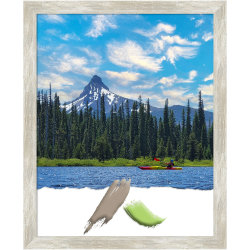 Amanti Art Crackled Metallic Narrow Picture Frame, 18" x 22", Matted For 16" x 20"