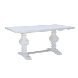 Powell Halpin Dining Table, 30-1/4"H x 66-4/5"W x 37-3/4"D, White
