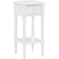 Linon Nolla Accent Table With Drawer, 29-1/2"H x 14"W x 13"D, White