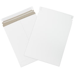 Partners Brand Self-Seal Stayflats® Plus Express Pouch Mailers, 9" x 11 1/2", White, Pack Of 25