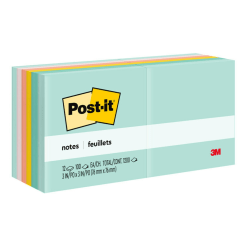 Post-it Notes, 3 in x 3 in, 12 Pads, 100 Sheets/Pad, Clean Removal, Beachside Cafe Collection