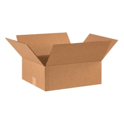 Partners Brand Flat Corrugated Boxes, 16" x 14" x 6", Kraft, Pack Of 25