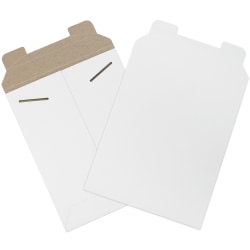 Partners Brand Stayflats® Flat Mailers, 7" x 9", White, Pack Of 100
