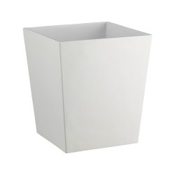 Erwyn Products Form Square Wastebaskets, 8-Quart, White, Set Of 4 Wastebaskets