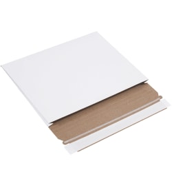 Partners Brand Stayflats® Flat Gusseted Mailers, 10" x 7 3/4" x 1", White, Pack Of 100