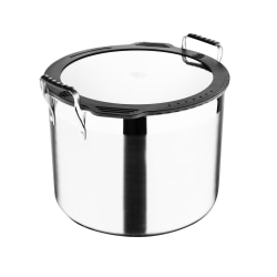 MasterPRO Smart Nesting Stainless-Steel Collection Covered Pot, Stock, 13.2 Qt, Stainless Steel