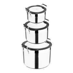 Masterpro Smart 3-Piece Stainless Steel Stock Pot Set, Silver