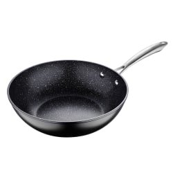 Masterpro Vital Aluminum Non-Stick Wok Pan, 11", Black
