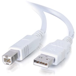 C2G 9.8ft USB to USB B Cable - USB A to USB B - USB 2.0 - White - M/M - Type A Male - Type B Male - 10ft - White