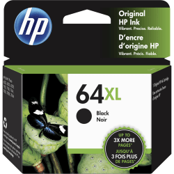 HP 64XL High-Yield Black Ink Cartridge, N9J92AN