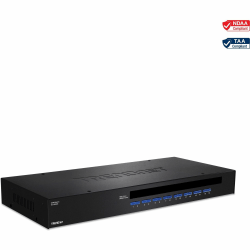 TRENDnet 16-Port Rack Mount USB KVM Switch, VGA and USB Connection, Supports USB and PS/2, Auto-Scan, Device Monitoring, Audible Feedback, Plug and Play, Hot Pluggable, Rack Mountable, Black, TK-1603R - 16-port KVM USB/PS2 Rack Mount Switch