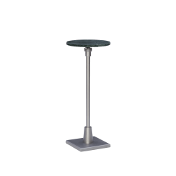 Powell Noyes Adjustable Drink Table, 30"H x 10-1/2"W x 10-1/2"D, Silver/Green Marble