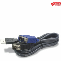 TRENDnet 2-in-1 USB VGA KVM Cable, TK-CU10, VGA/SVGA HDB 15-Pin Male to Male, USB 1.1 Type A, 10 Feet (3.1m)