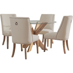 Powell Avaloni 5-Piece Dining Set, Natural